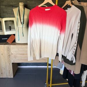 Etcetera Red and White Ombre Sweater